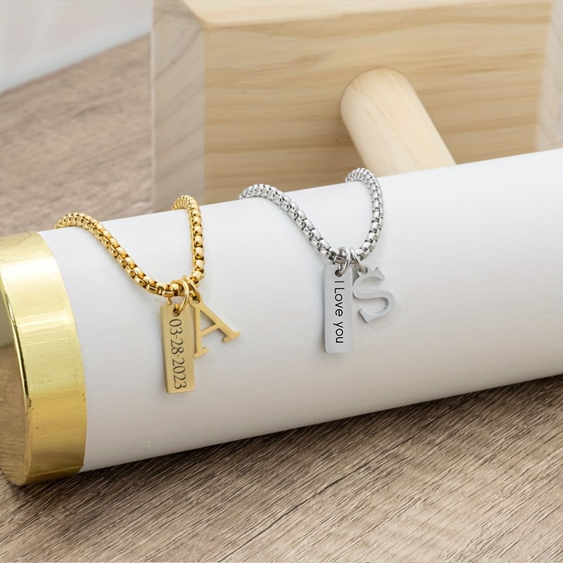 Personalized Men's Initial Pendant Necklace — Custom Name Gift